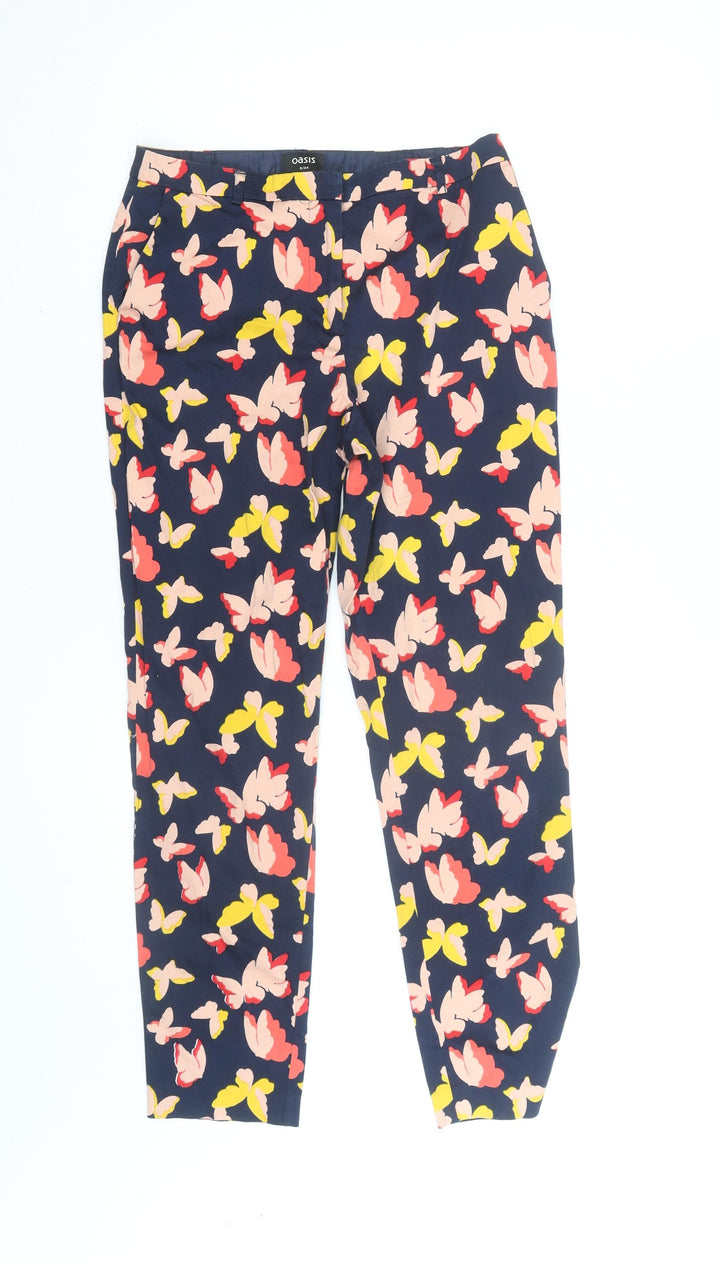 Oasis Women’s Multicoloured Floral Ankle Slim Trousers Size 8