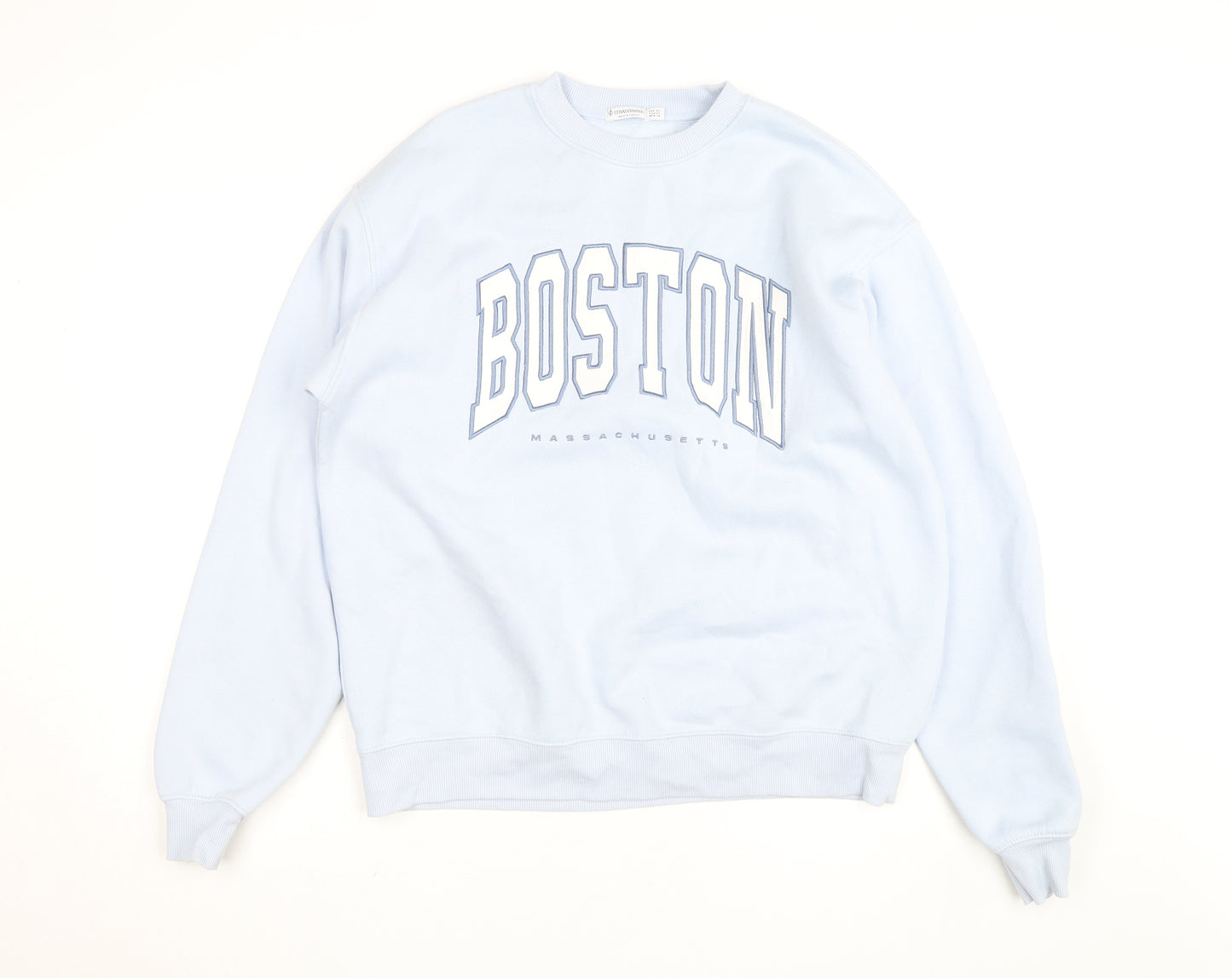 Stradivarius Unisex Blue Boston Crew Neck Sweatshirt XS