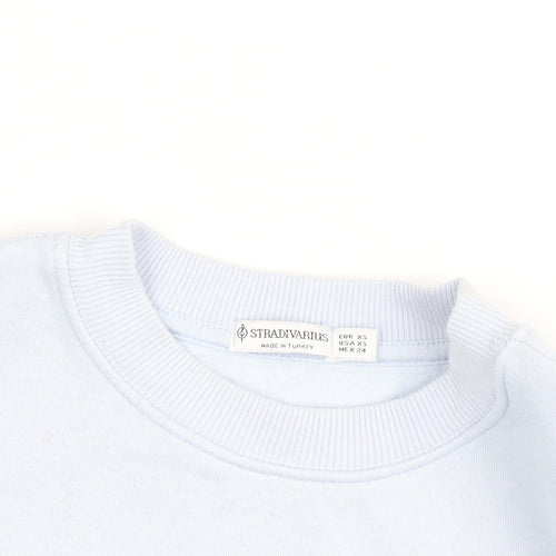 Stradivarius Unisex Blue Boston Crew Neck Sweatshirt XS
