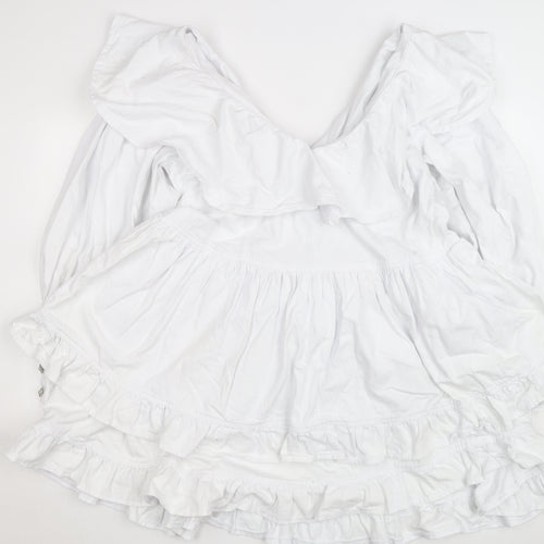 ASOS Luxe Women’s White Off Shoulder Ruffle Short Dress Size 22