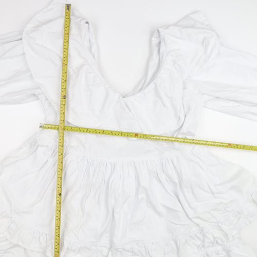 ASOS Luxe Women’s White Off Shoulder Ruffle Short Dress Size 22