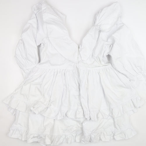 ASOS Luxe Women’s White Off Shoulder Ruffle Short Dress Size 22
