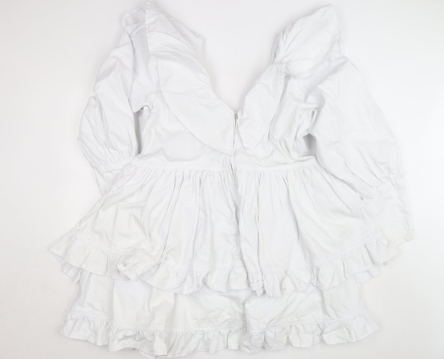 ASOS Luxe Women’s White Off Shoulder Ruffle Short Dress Size 22