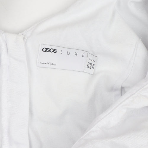 ASOS Luxe Women’s White Off Shoulder Ruffle Short Dress Size 22