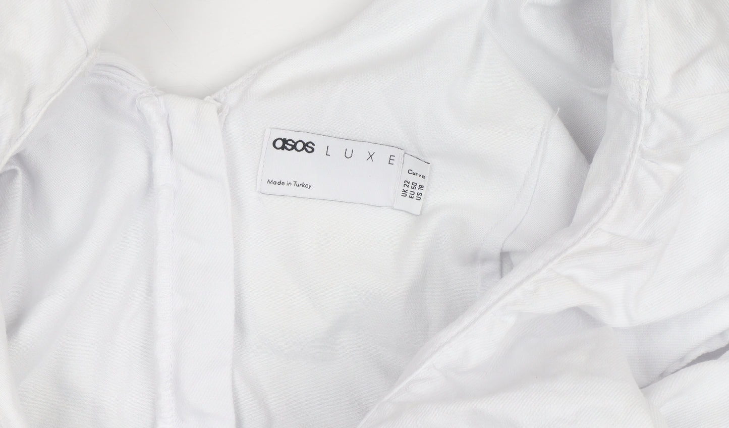 ASOS Luxe Women’s White Off Shoulder Ruffle Short Dress Size 22