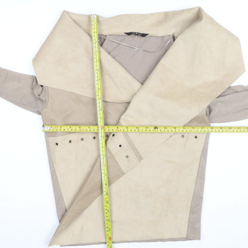 STAR by Julien Macdonald Women Beige Wool Blend Biker Jacket Size 14