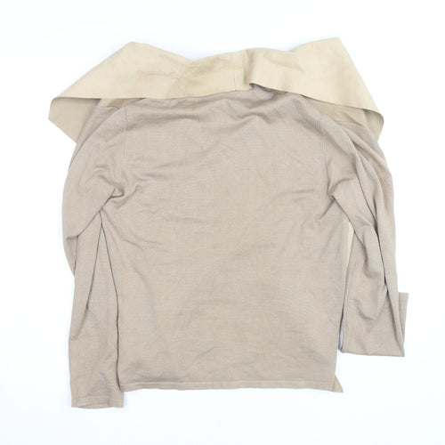 STAR by Julien Macdonald Women Beige Wool Blend Biker Jacket Size 14