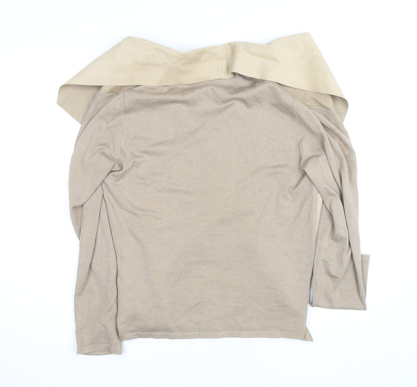 STAR by Julien Macdonald Women Beige Wool Blend Biker Jacket Size 14