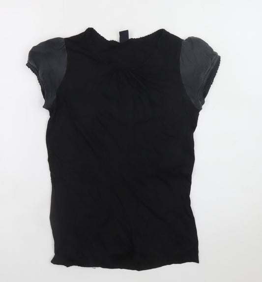 GAP Women's Black Short Sleeve Silk Blend Blouse M