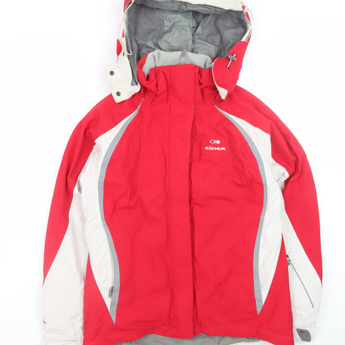 Eider Men's Red Waterproof Ski Jacket Size 38 Hooded Winter Coat