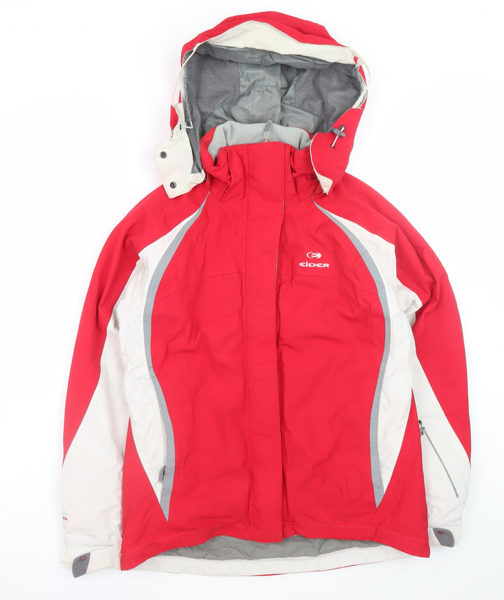 Eider Men's Red Waterproof Ski Jacket Size 38 Hooded Winter Coat