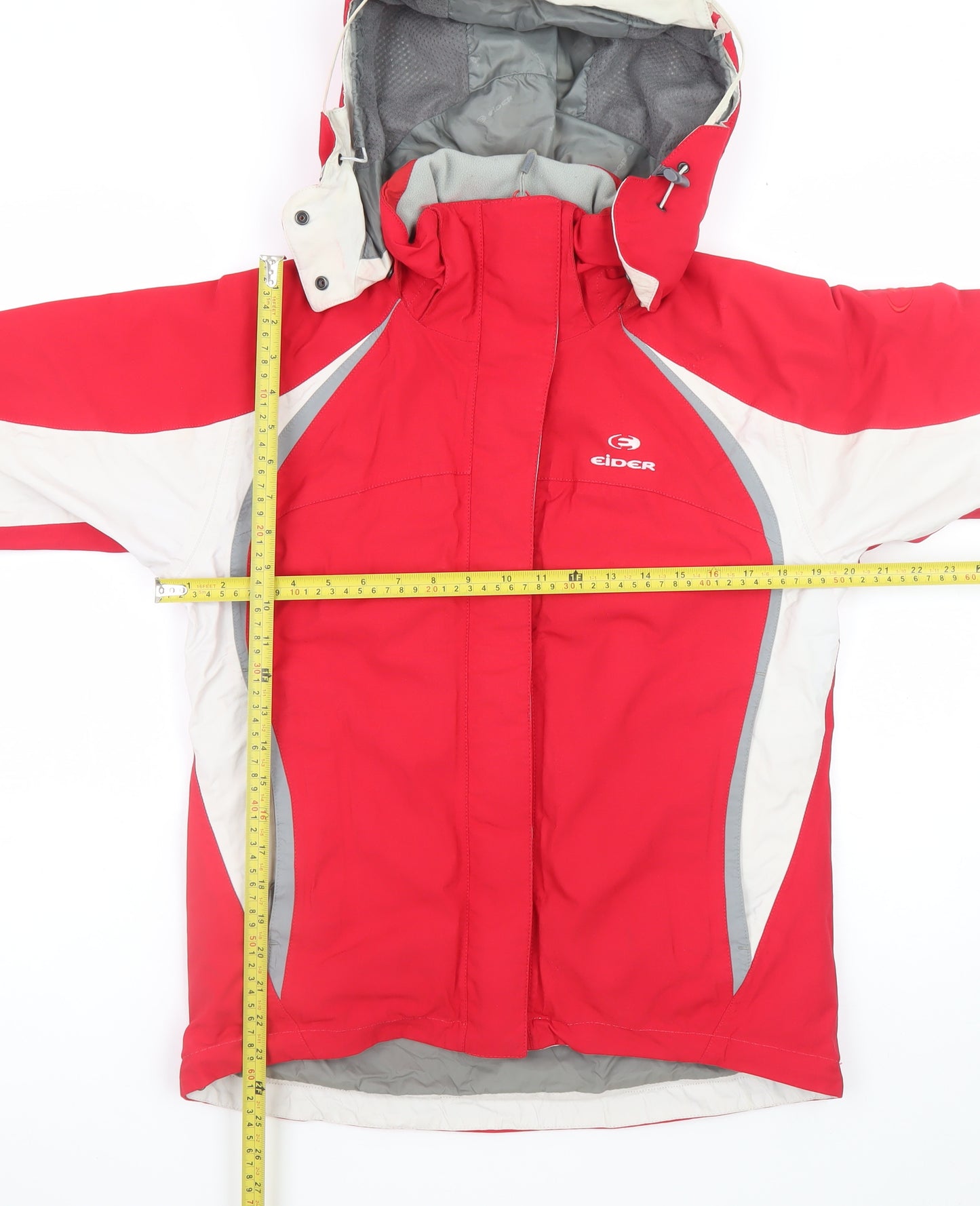 Eider Men's Red Waterproof Ski Jacket Size 38 Hooded Winter Coat