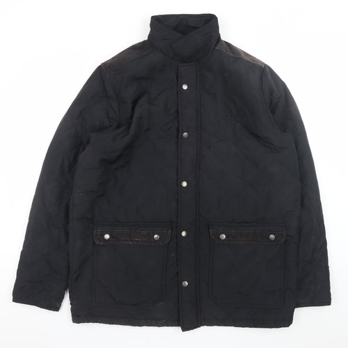 Pierre Cardin Men's Black 2XL Quilted Mid-Length Jacket