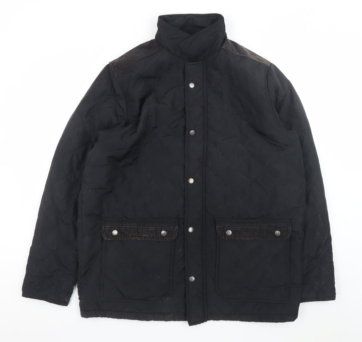 Pierre Cardin Men's Black 2XL Quilted Mid-Length Jacket