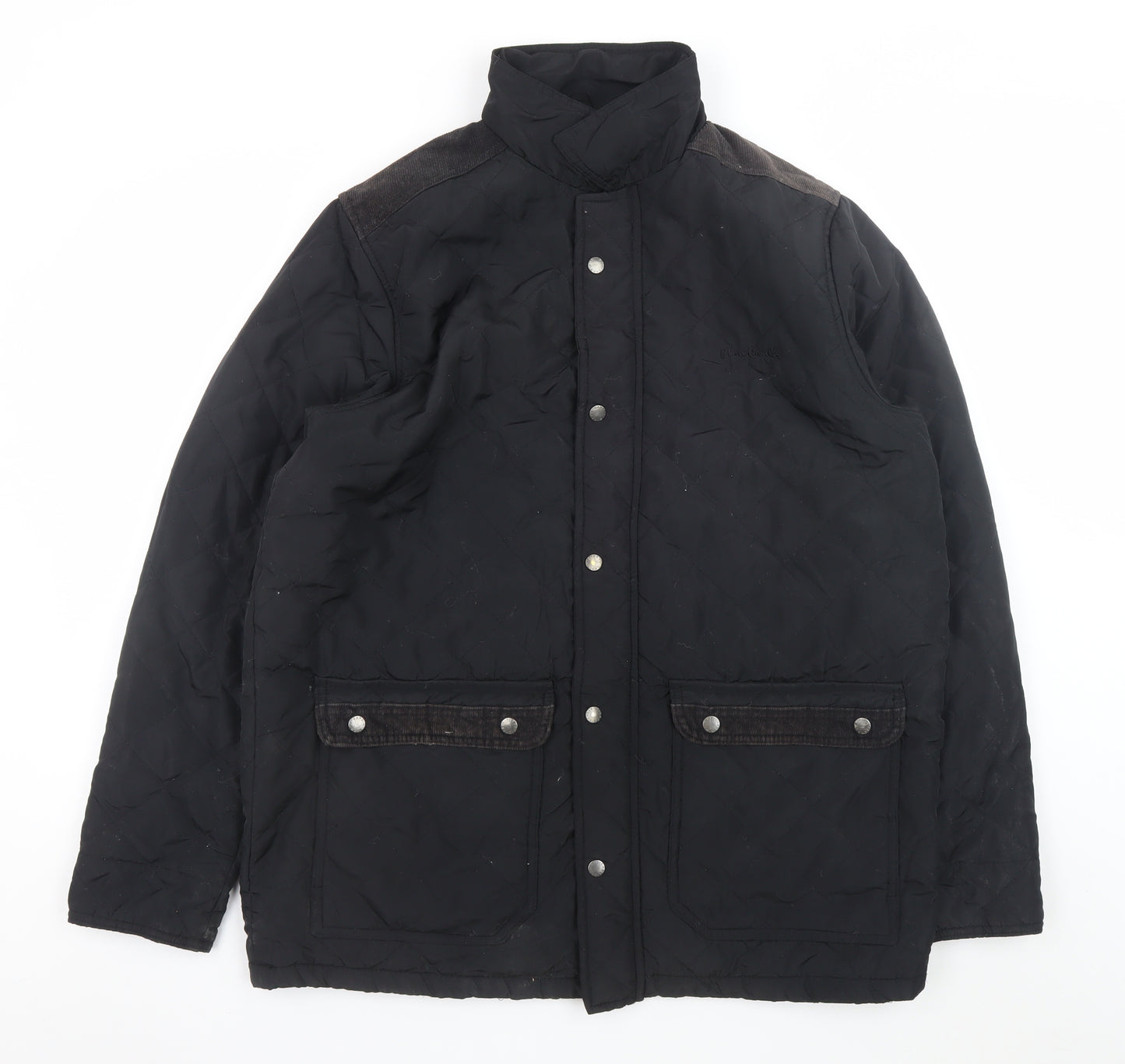 Pierre Cardin Men's Black 2XL Quilted Mid-Length Jacket