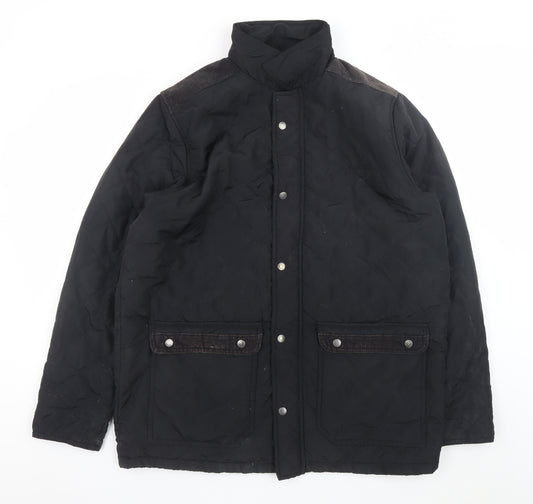 Pierre Cardin Men's Black 2XL Quilted Mid-Length Jacket