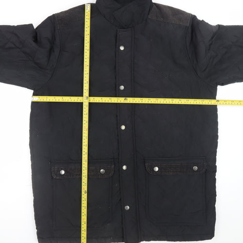 Pierre Cardin Men's Black 2XL Quilted Mid-Length Jacket