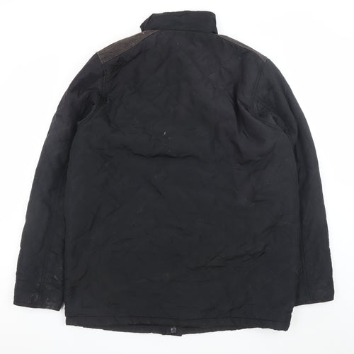 Pierre Cardin Men's Black 2XL Quilted Mid-Length Jacket