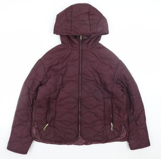 Dunnes Stores Women's Purple Hooded Puffer Jacket Size S