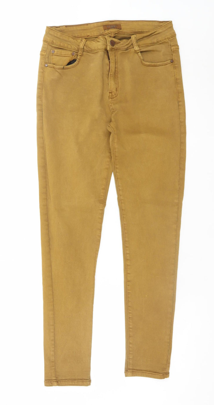 Voggo Men Brown Slim Fit Skinny Denim Jeans Size L