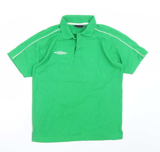 Umbro Men's Green Small Short Sleeve Sports Polo Shirt