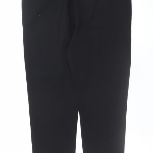 Zara Women Black XL Stretch Skinny Leggings Trousers with Side Zip Trim