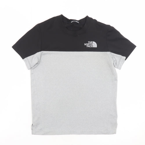 The North Face Unisex Kids Grey Black Short Sleeve Sports T-Shirt M