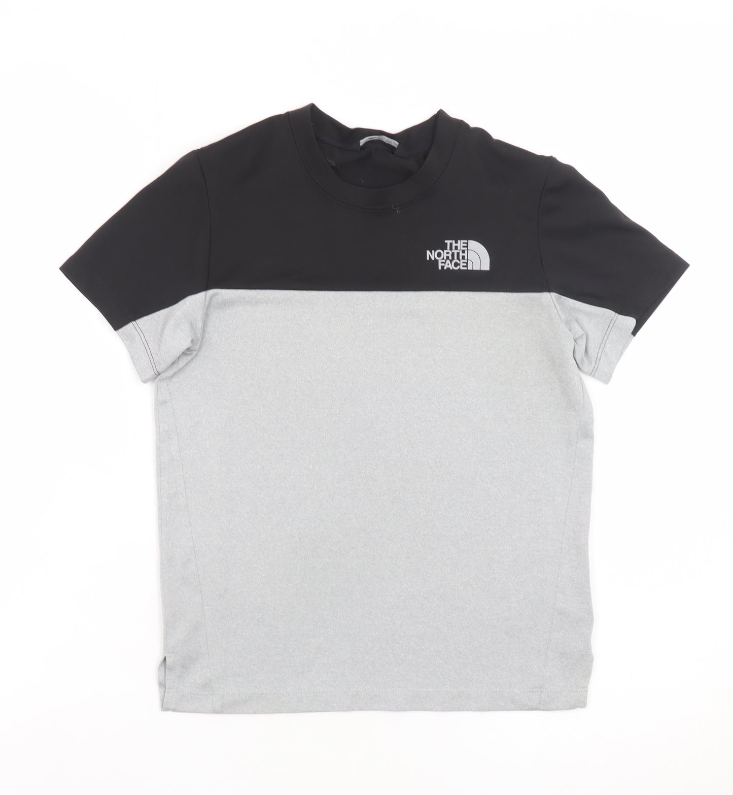 The North Face Unisex Kids Grey Black Short Sleeve Sports T-Shirt M