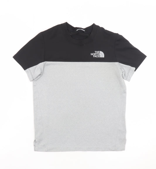 The North Face Unisex Kids Grey Black Short Sleeve Sports T-Shirt M