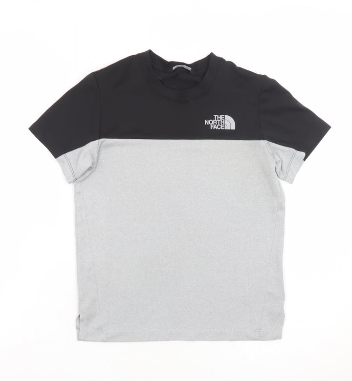 The North Face Unisex Kids Grey Black Short Sleeve Sports T-Shirt M