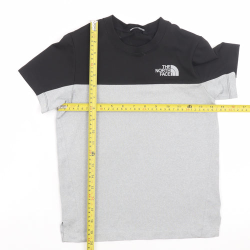 The North Face Unisex Kids Grey Black Short Sleeve Sports T-Shirt M