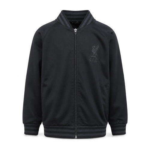 Liverpool F.C. Boys Black Track Jacket 7-8 Years Full Zip Lightweight Polyester
