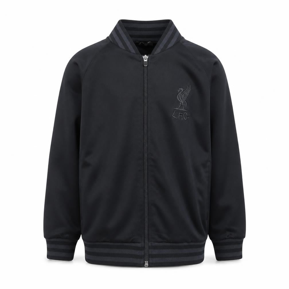 Liverpool F.C. Boys Black Track Jacket 7-8 Years Full Zip Lightweight Polyester