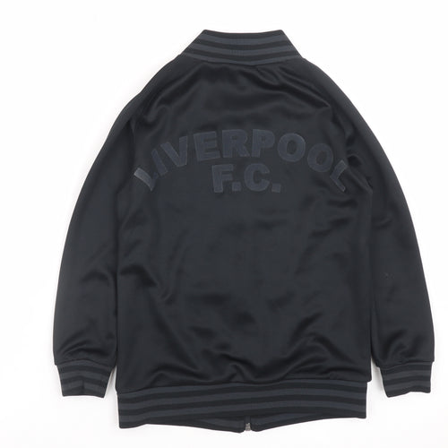 Liverpool F.C. Boys Black Track Jacket 7-8 Years Full Zip Lightweight Polyester