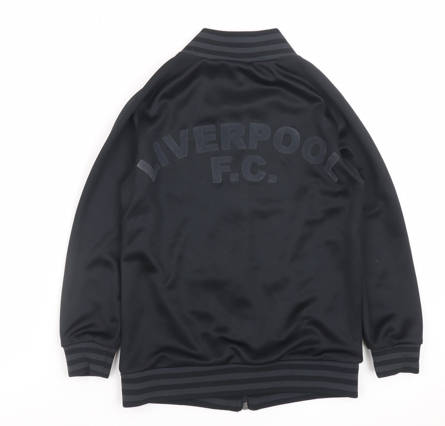 Liverpool F.C. Boys Black Track Jacket 7-8 Years Full Zip Lightweight Polyester