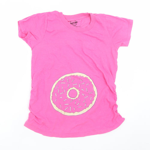 Crazy Dog Women's Pink Donut Print T-Shirt Size S