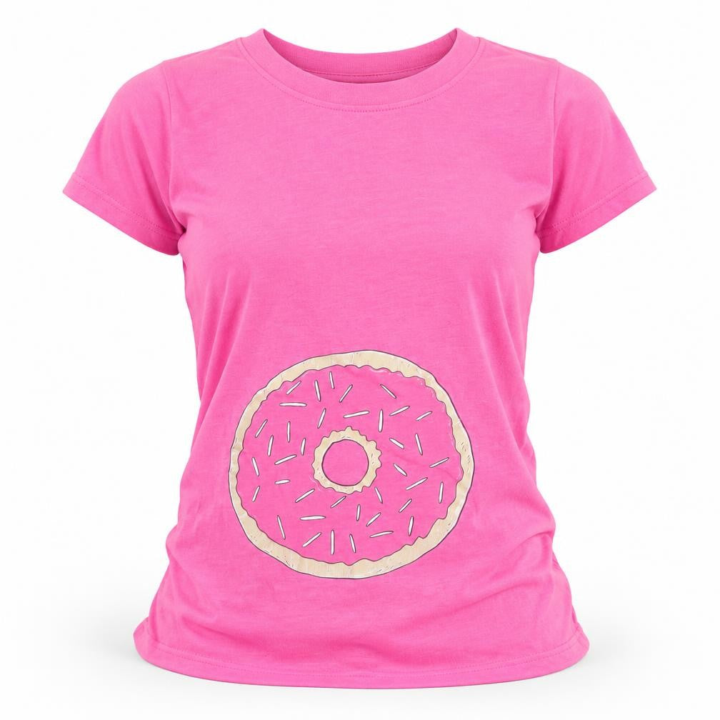 Crazy Dog Women's Pink Donut Print T-Shirt Size S
