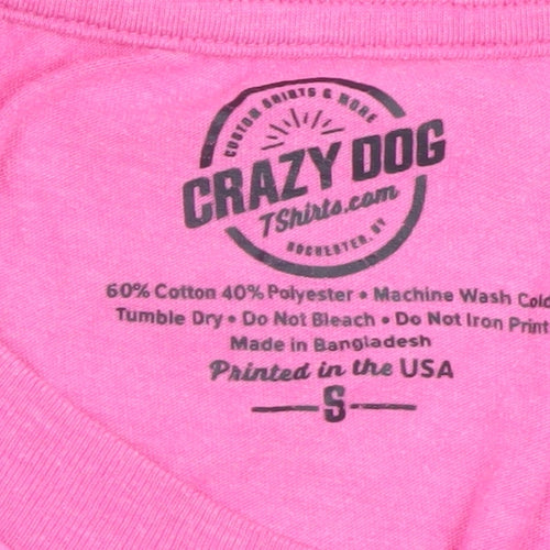 Crazy Dog Women's Pink Donut Print T-Shirt Size S