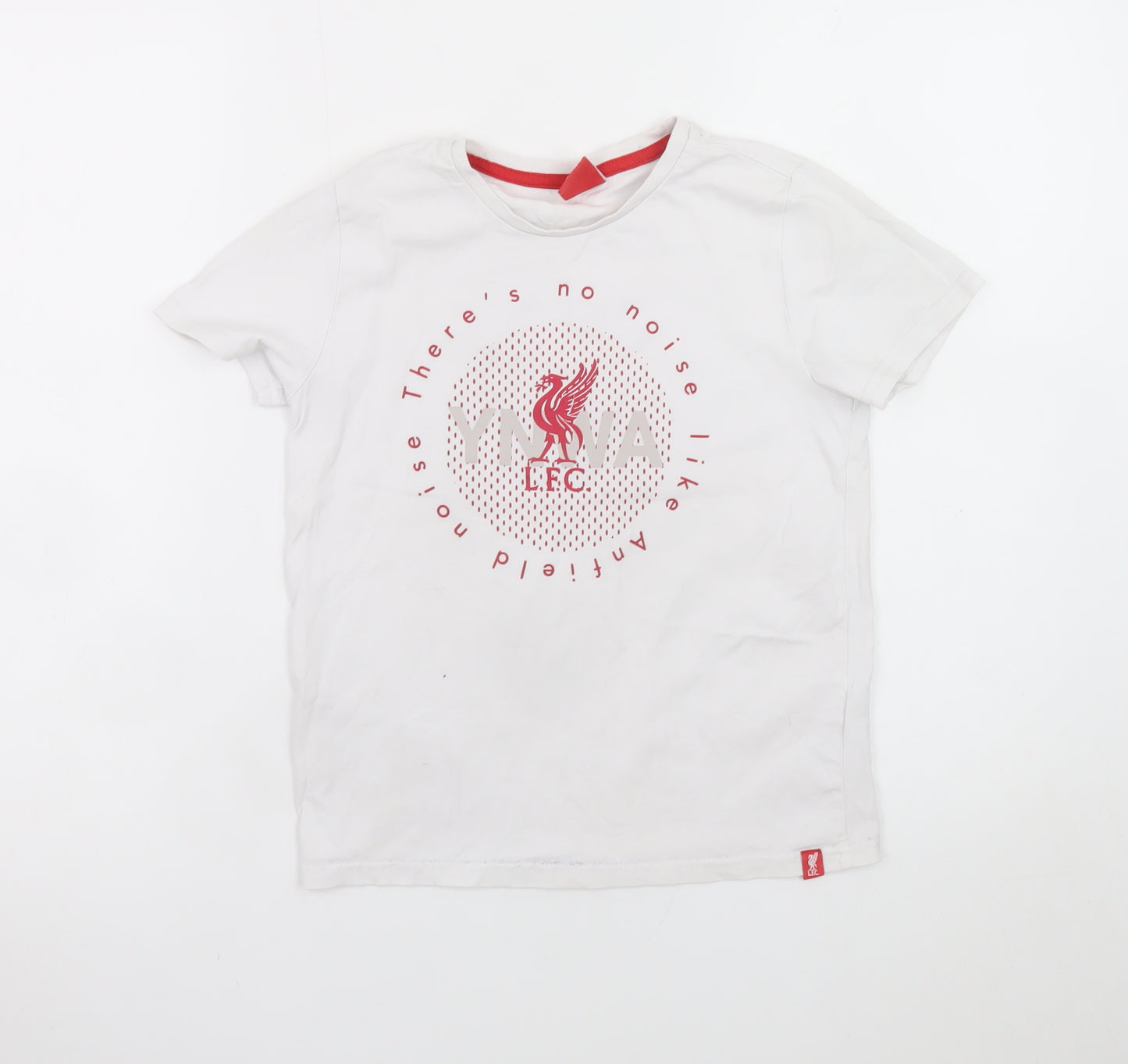 Liverpool FC Boys White T-Shirt 9-10 Years Short Sleeve Crew Neck Cotton