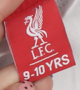 Liverpool FC Boys White T-Shirt 9-10 Years Short Sleeve Crew Neck Cotton