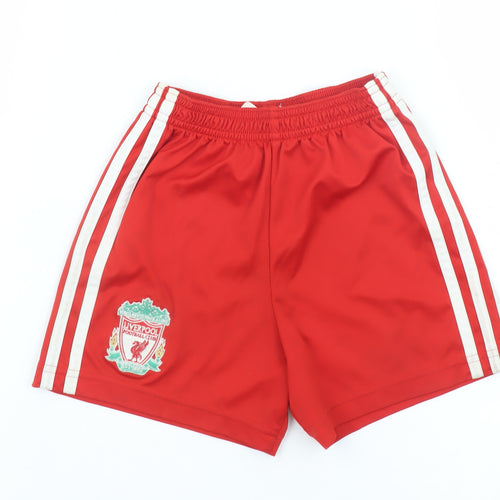 Adidas Boys Red Liverpool Football Club Athletic Shorts 6 Years