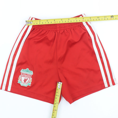 Adidas Boys Red Liverpool Football Club Athletic Shorts 6 Years