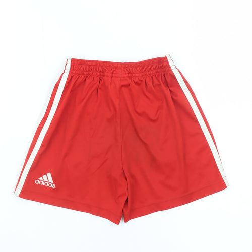 Adidas Boys Red Liverpool Football Club Athletic Shorts 6 Years