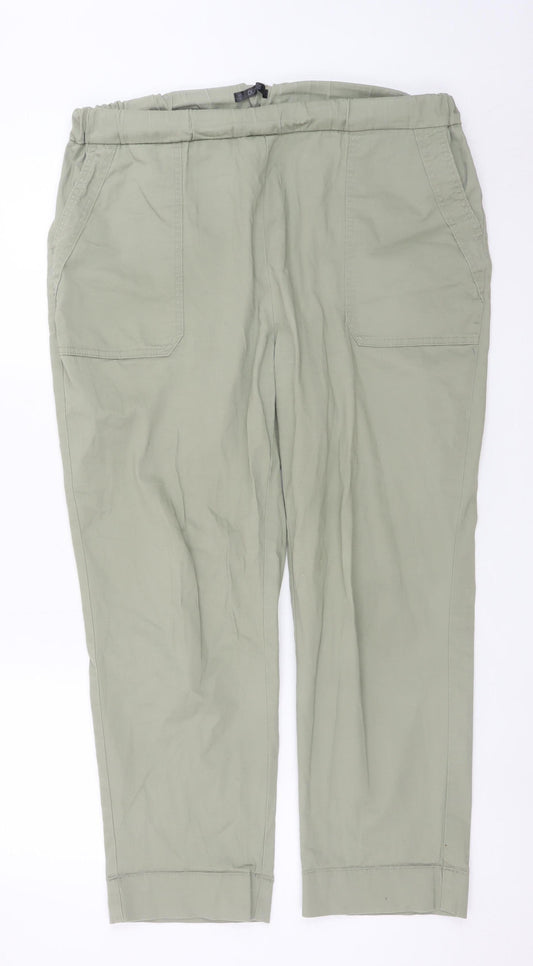 Dunnes Stores Women’s Green Cropped Cotton Trousers L