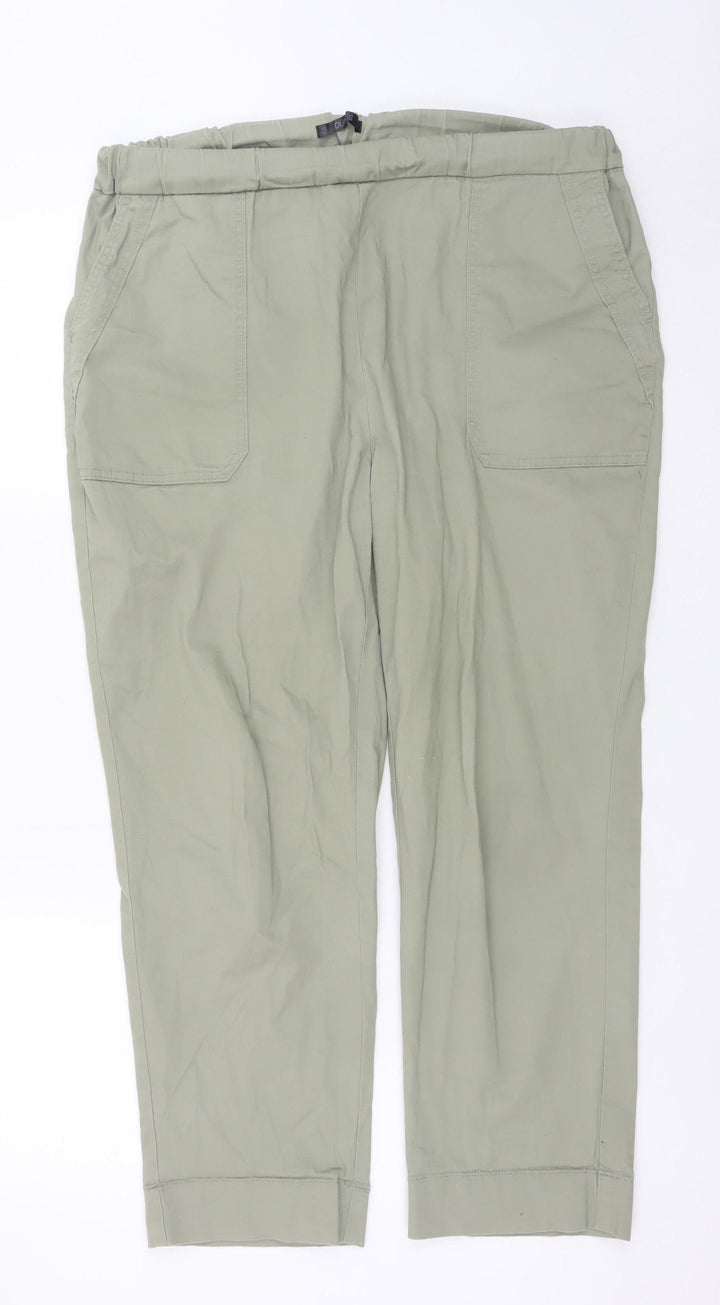 Dunnes Stores Women’s Green Cropped Cotton Trousers L
