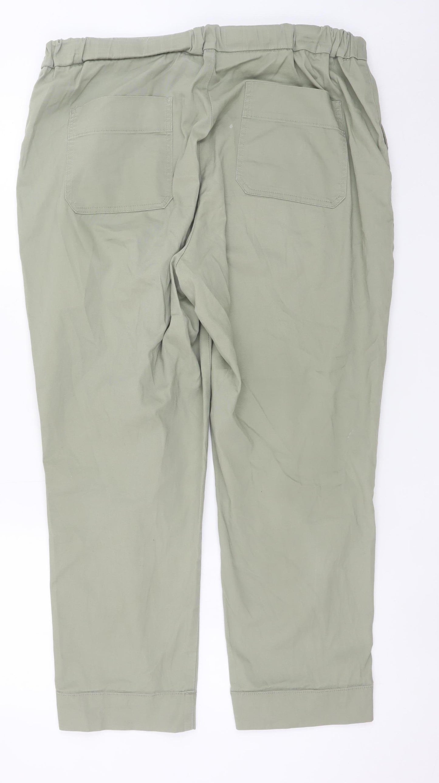 Dunnes Stores Women’s Green Cropped Cotton Trousers L