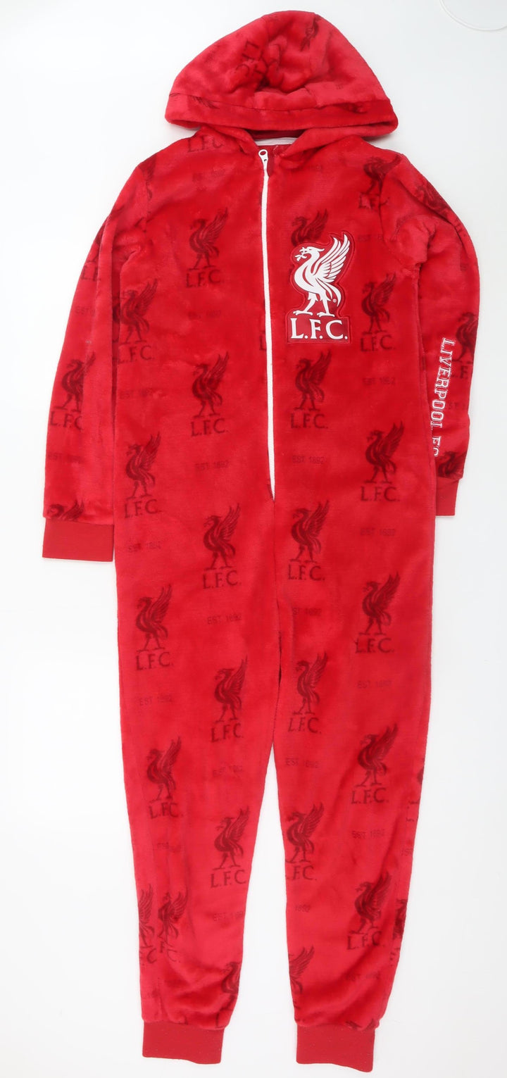 Liverpool FC Boys Red Hooded Fleece One Piece Pyjama 3-3.5 Years
