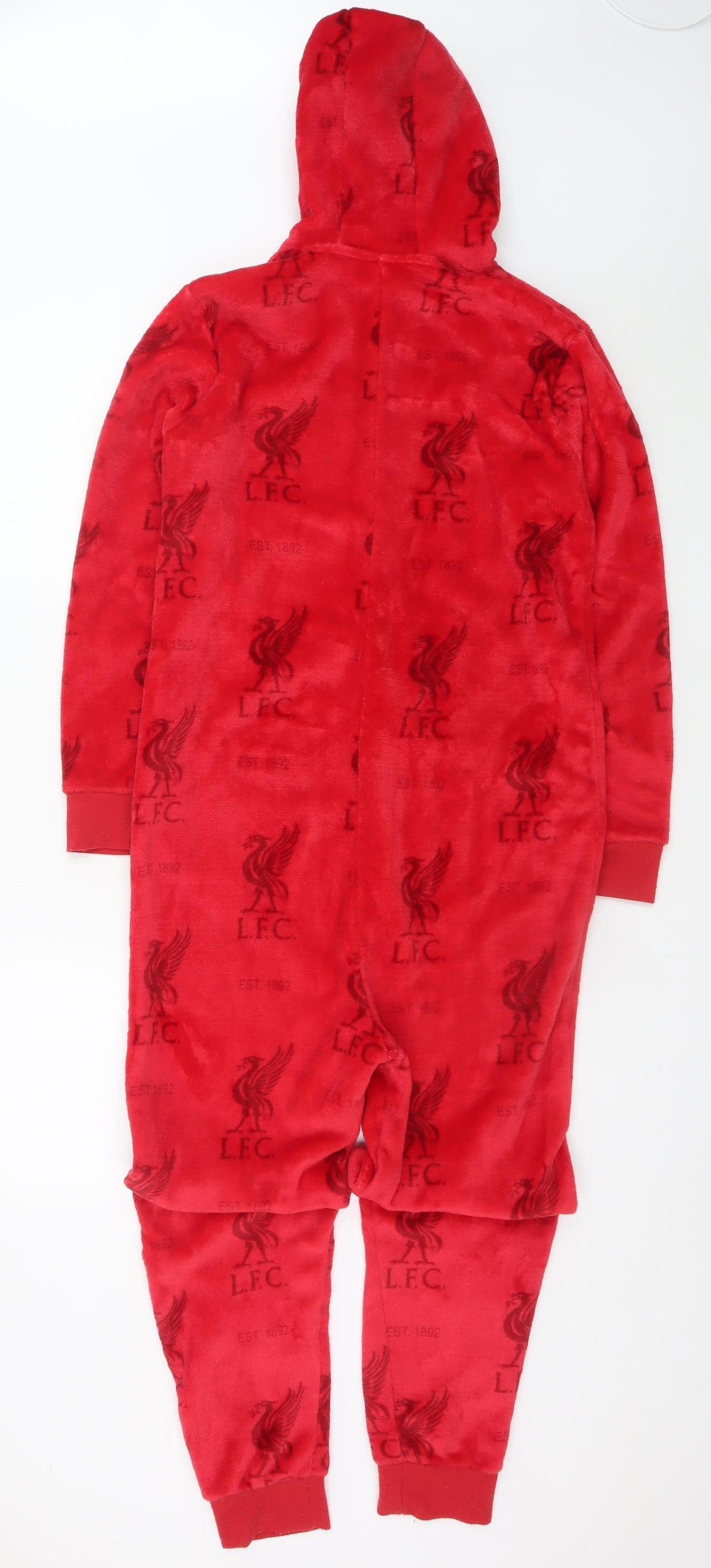 Liverpool FC Boys Red Hooded Fleece One Piece Pyjama 3-3.5 Years