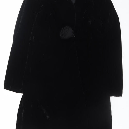St Bernard Women Black Size 12 Velvet Sheath Dress Long Sleeve Formal