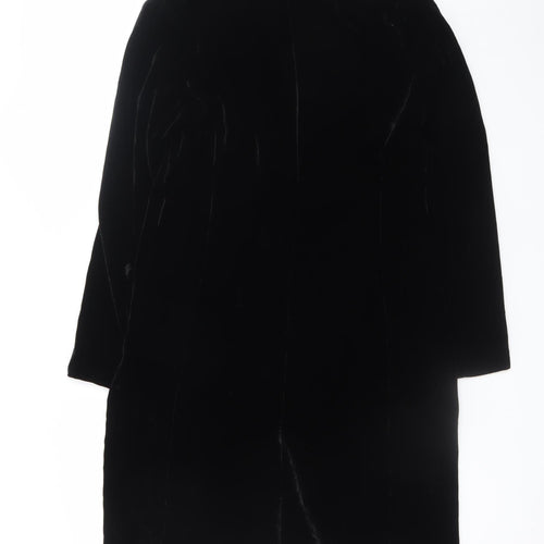 St Bernard Women Black Size 12 Velvet Sheath Dress Long Sleeve Formal